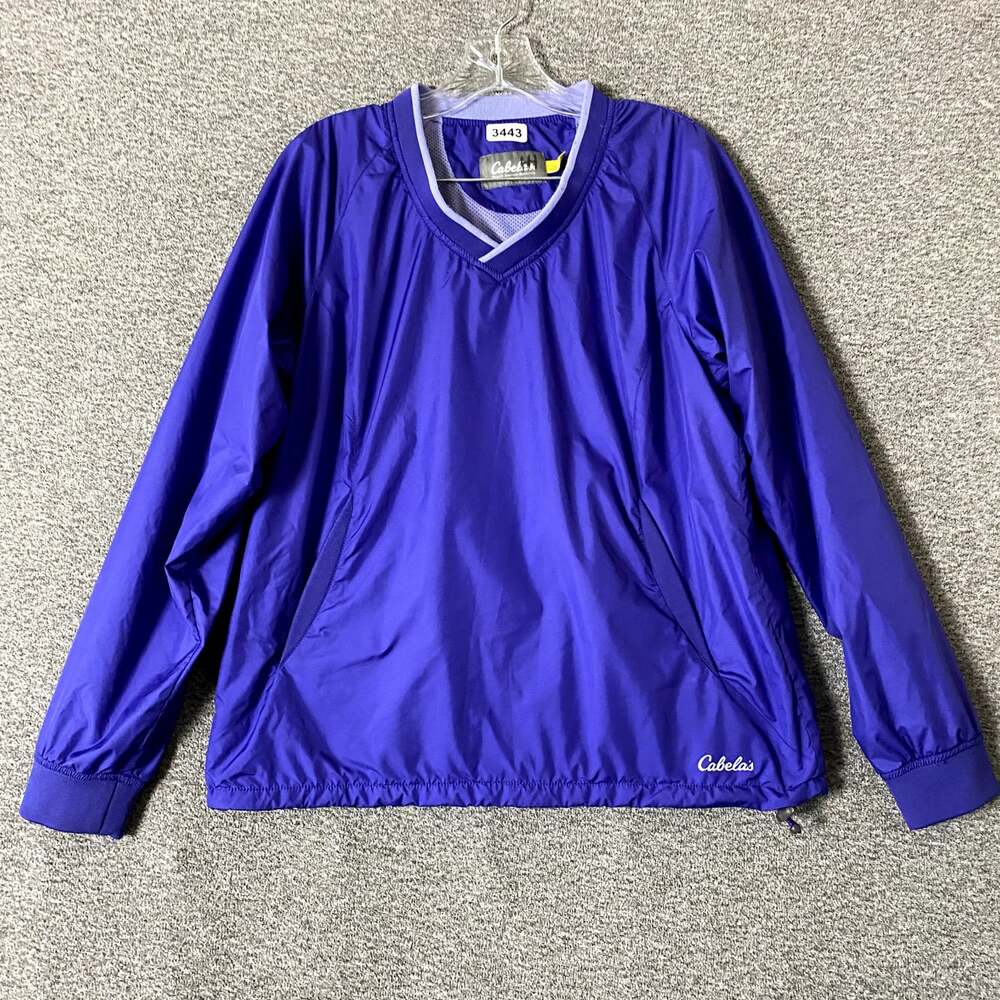 Cabelas Women's Size Medium Purple Long Sleeve Nylon Windbreaker Pullover